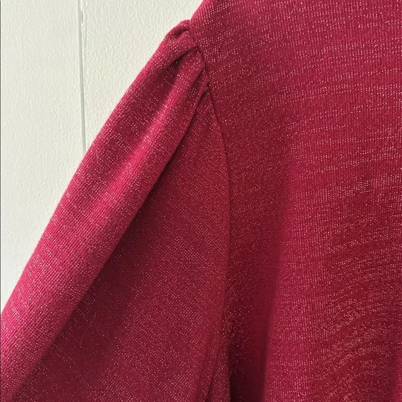 Lane Bryant Sparkling Red Knit Keyhole Top - Picture 4 of 8